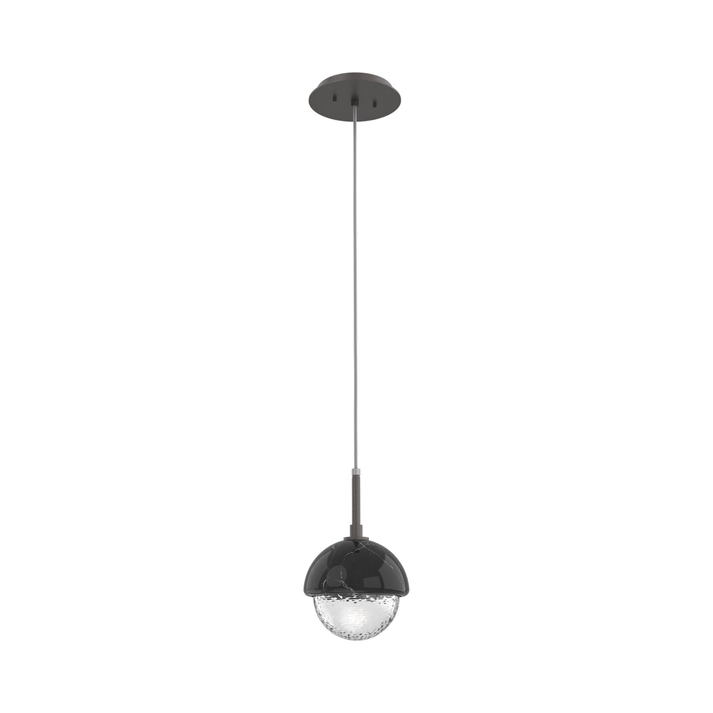 Cabochon LED Pendant Light in Graphite/Black Marble.