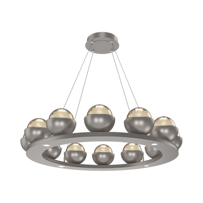 Cabochon Ring Amber LED Chandelier in Beige Silver/Matching Finish (36.7-Inch).