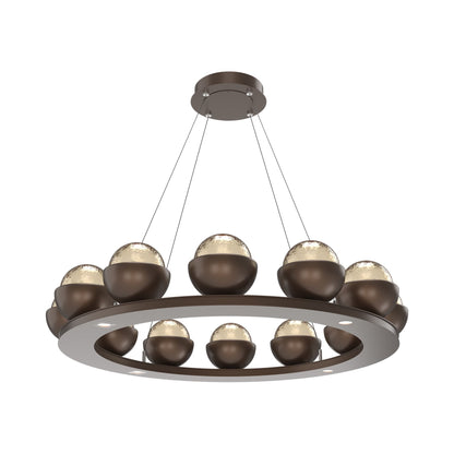 Cabochon Ring Amber LED Chandelier in Burnished Bronze/Matching Finish (36.7-Inch).