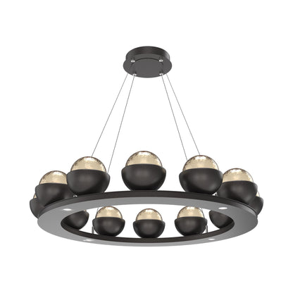Cabochon Ring Amber LED Chandelier in Graphite/Matching Finish (36.7-Inch).
