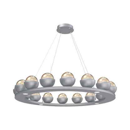 Cabochon Ring Amber LED Chandelier in Classic Silver/Matching Finish (46.8-Inch).