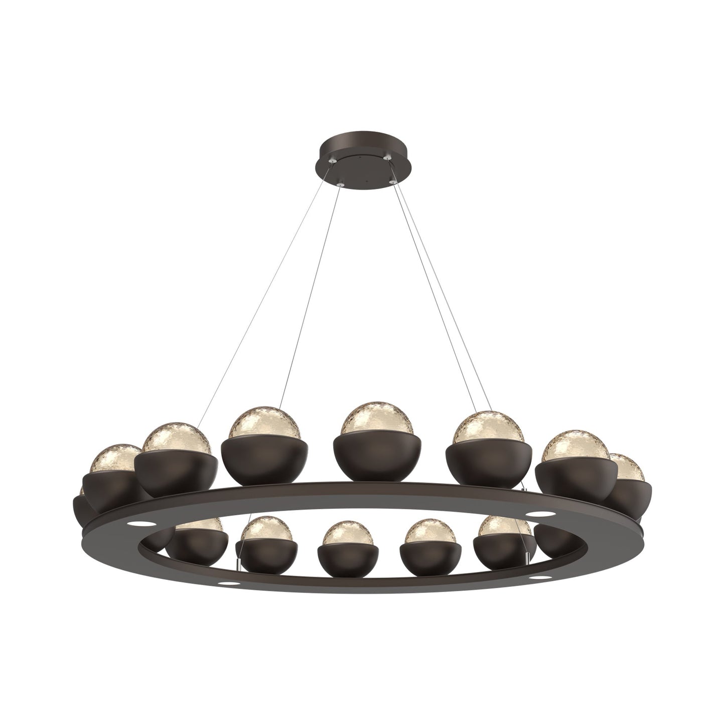 Cabochon Ring Amber LED Chandelier in Flat Bronze/Matching Finish (46.8-Inch).