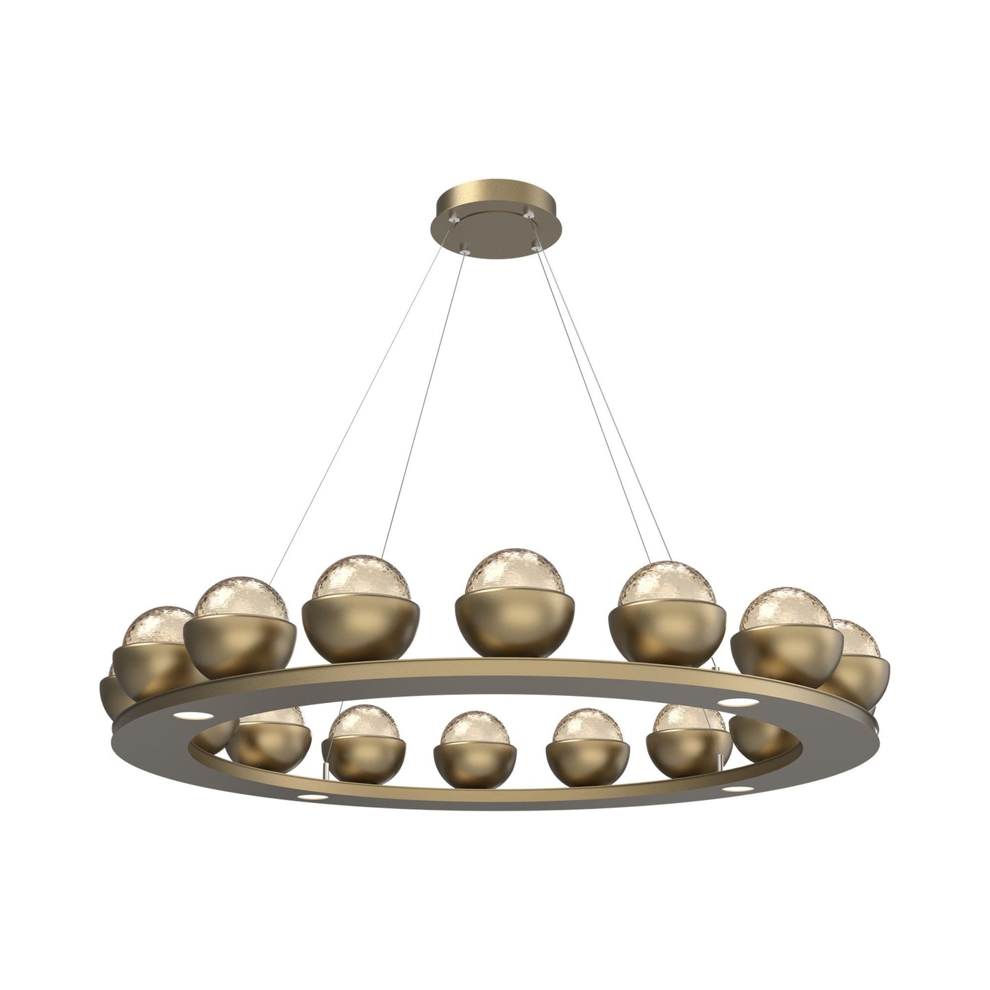 Cabochon Ring Amber LED Chandelier in Gilded Brass/Matching Finish (46.8-Inch).