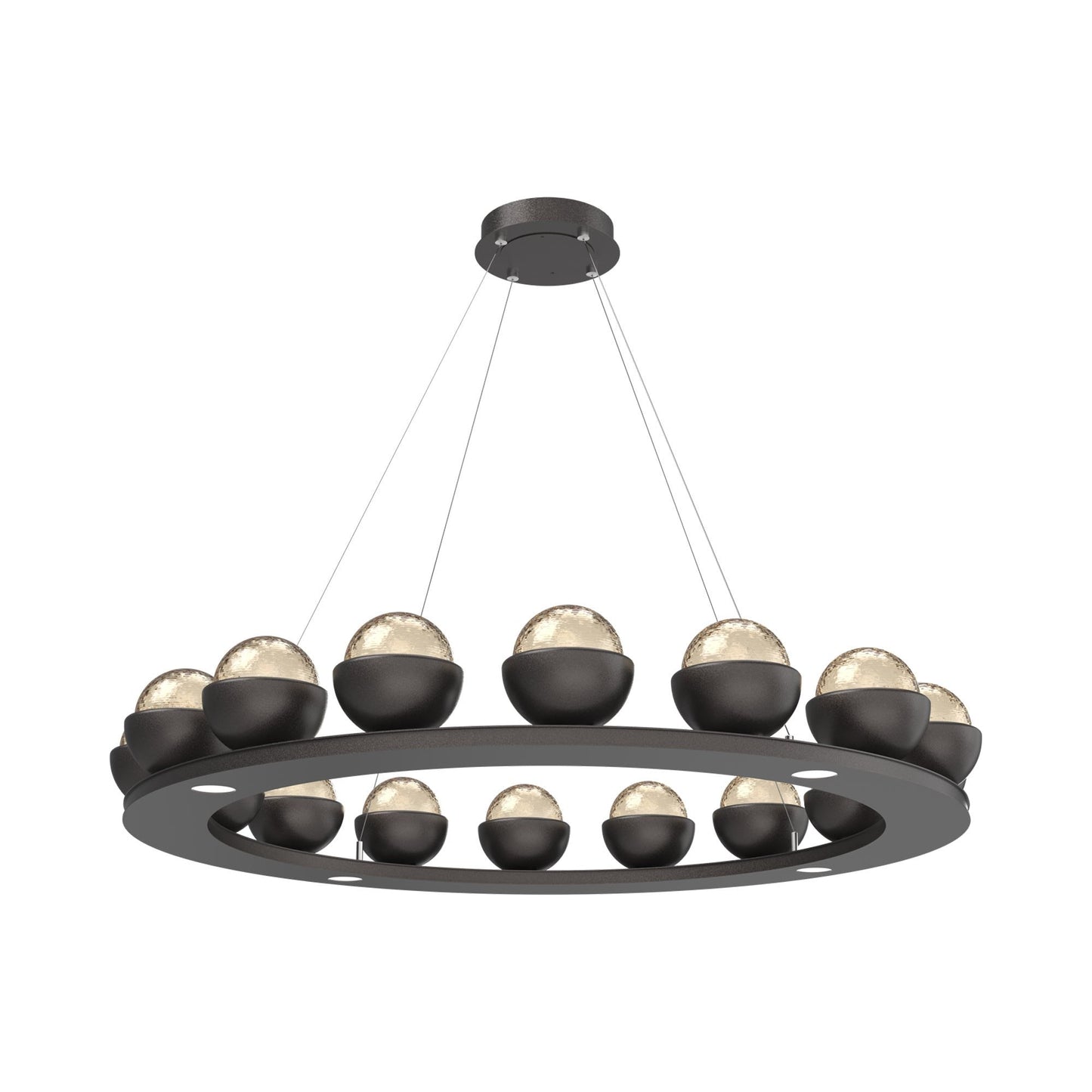 Cabochon Ring Amber LED Chandelier in Graphite/Matching Finish (46.8-Inch).