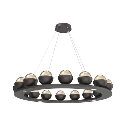 Cabochon Ring Amber LED Chandelier in Graphite/Matching Finish (46.8-Inch).