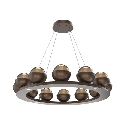 Cabochon Ring Bronze LED Chandelier in Burnished Bronze/Matching Finish (36.7-Inch).