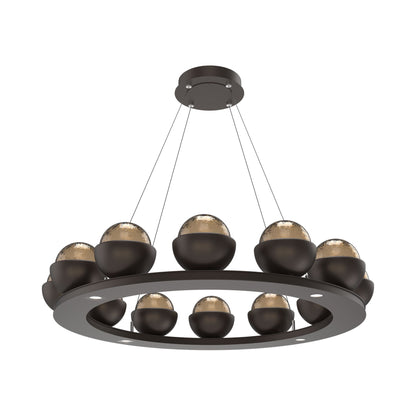 Cabochon Ring Bronze LED Chandelier in Flat Bronze/Matching Finish (36.7-Inch).
