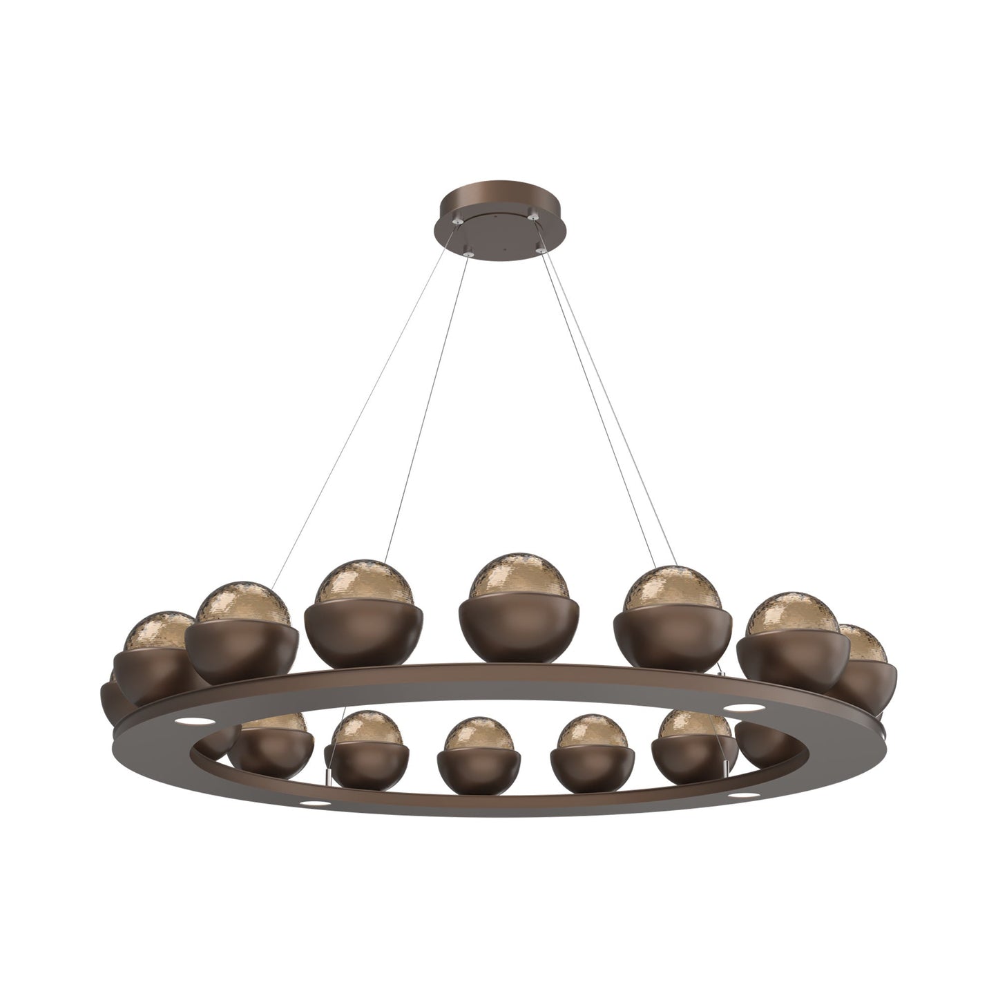 Cabochon Ring Bronze LED Chandelier in Burnished Bronze/Matching Finish (46.8-Inch).