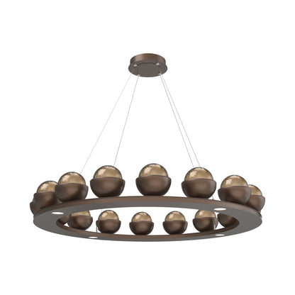 Cabochon Ring Bronze LED Chandelier in Burnished Bronze/Matching Finish (46.8-Inch).