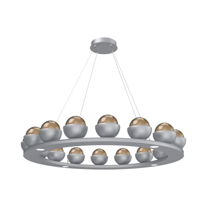 Cabochon Ring Bronze LED Chandelier in Classic Silver/Matching Finish (46.8-Inch).