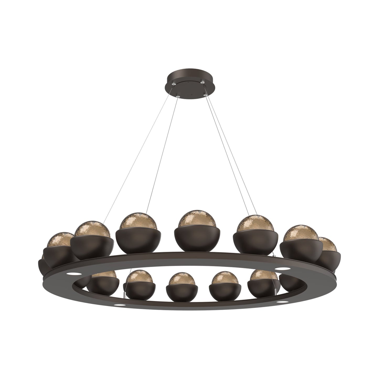 Cabochon Ring Bronze LED Chandelier in Flat Bronze/Matching Finish (46.8-Inch).
