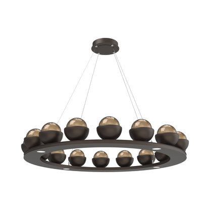 Cabochon Ring Bronze LED Chandelier in Flat Bronze/Matching Finish (46.8-Inch).