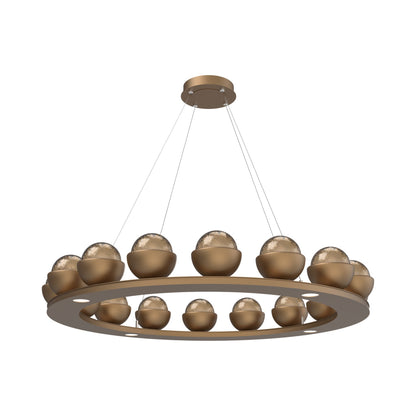 Cabochon Ring Bronze LED Chandelier in Novel Brass/Matching Finish (46.8-Inch).