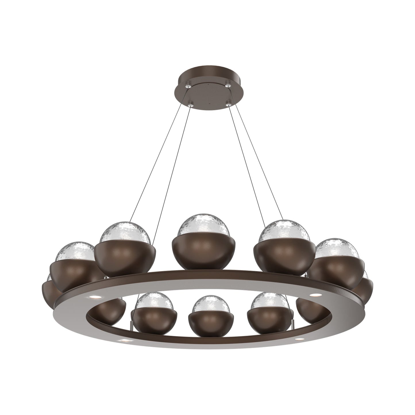 Cabochon Ring Clear LED Chandelier in Burnished Bronze/Matching Finish (36.7-Inch).
