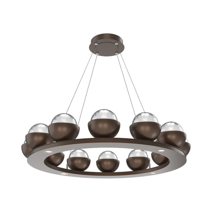 Cabochon Ring Clear LED Chandelier in Burnished Bronze/Matching Finish (36.7-Inch).