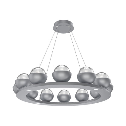 Cabochon Ring Clear LED Chandelier in Classic Silver/Matching Finish (36.7-Inch).
