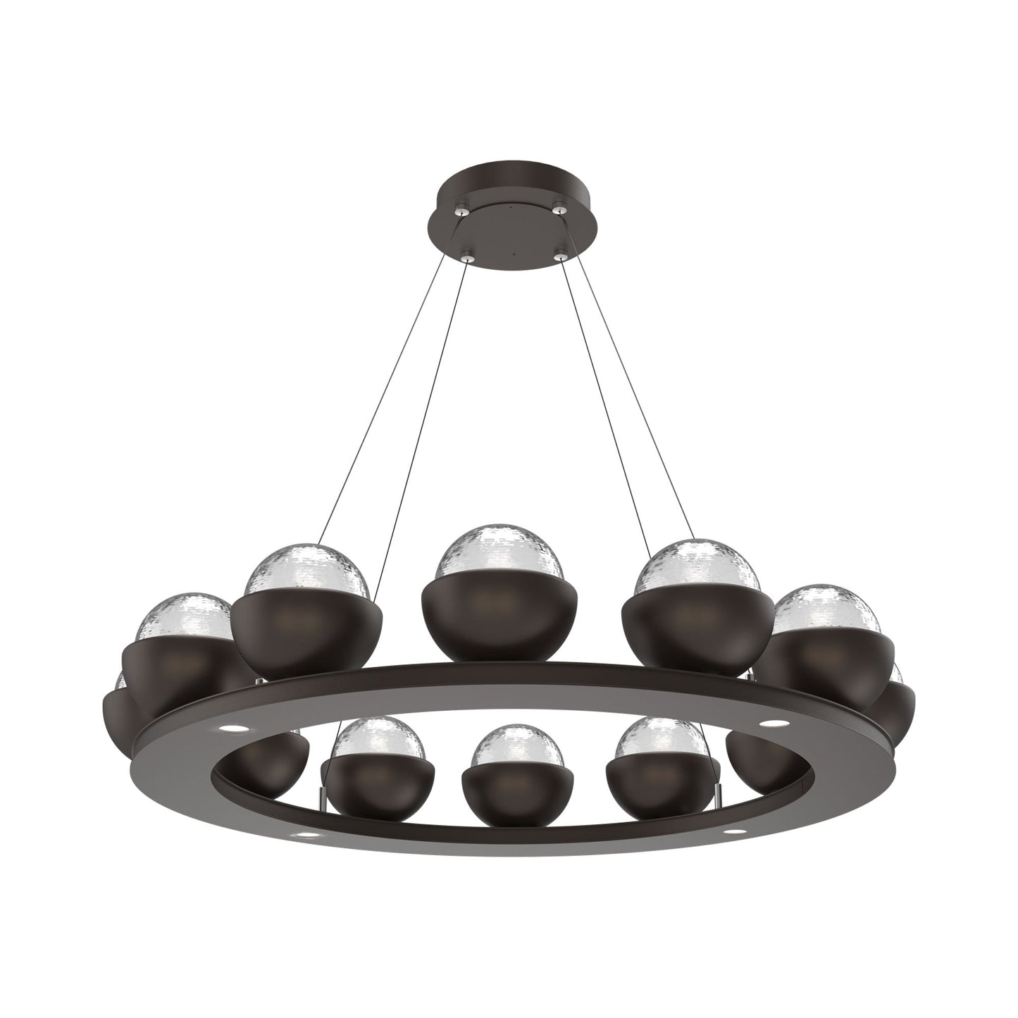 Cabochon Ring Clear LED Chandelier in Flat Bronze/Matching Finish (36.7-Inch).