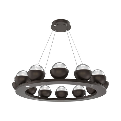 Cabochon Ring Clear LED Chandelier in Flat Bronze/Matching Finish (36.7-Inch).