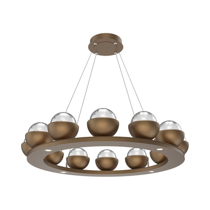 Cabochon Ring Clear LED Chandelier in Novel Brass/Matching Finish (36.7-Inch).