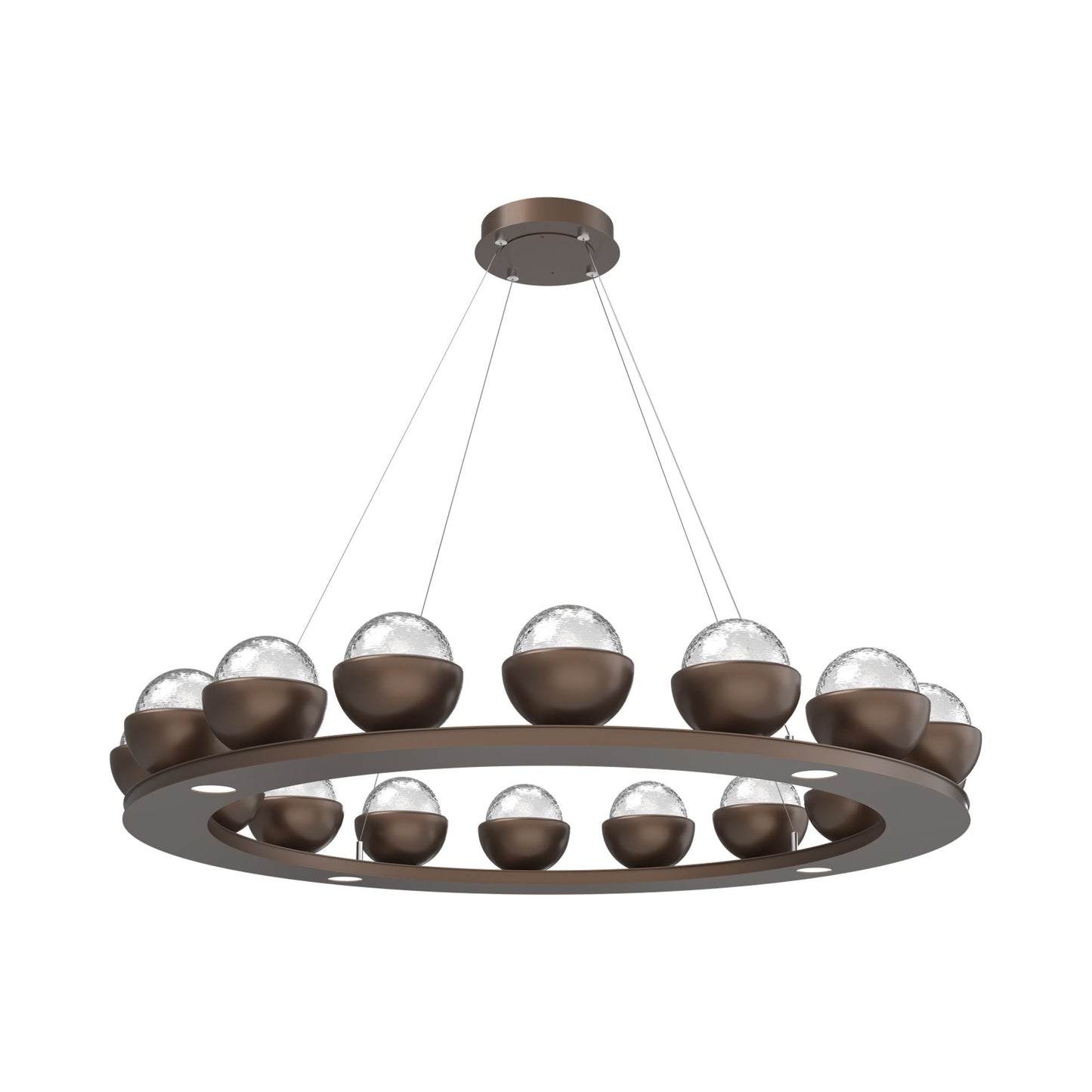 Cabochon Ring Clear LED Chandelier in Burnished Bronze/Matching Finish (46.8-Inch).