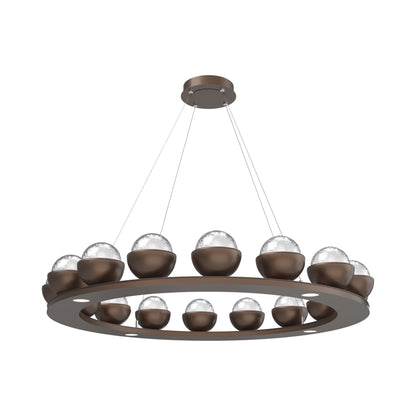 Cabochon Ring Clear LED Chandelier in Burnished Bronze/Matching Finish (46.8-Inch).