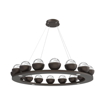 Cabochon Ring Clear LED Chandelier in Flat Bronze/Matching Finish (46.8-Inch).