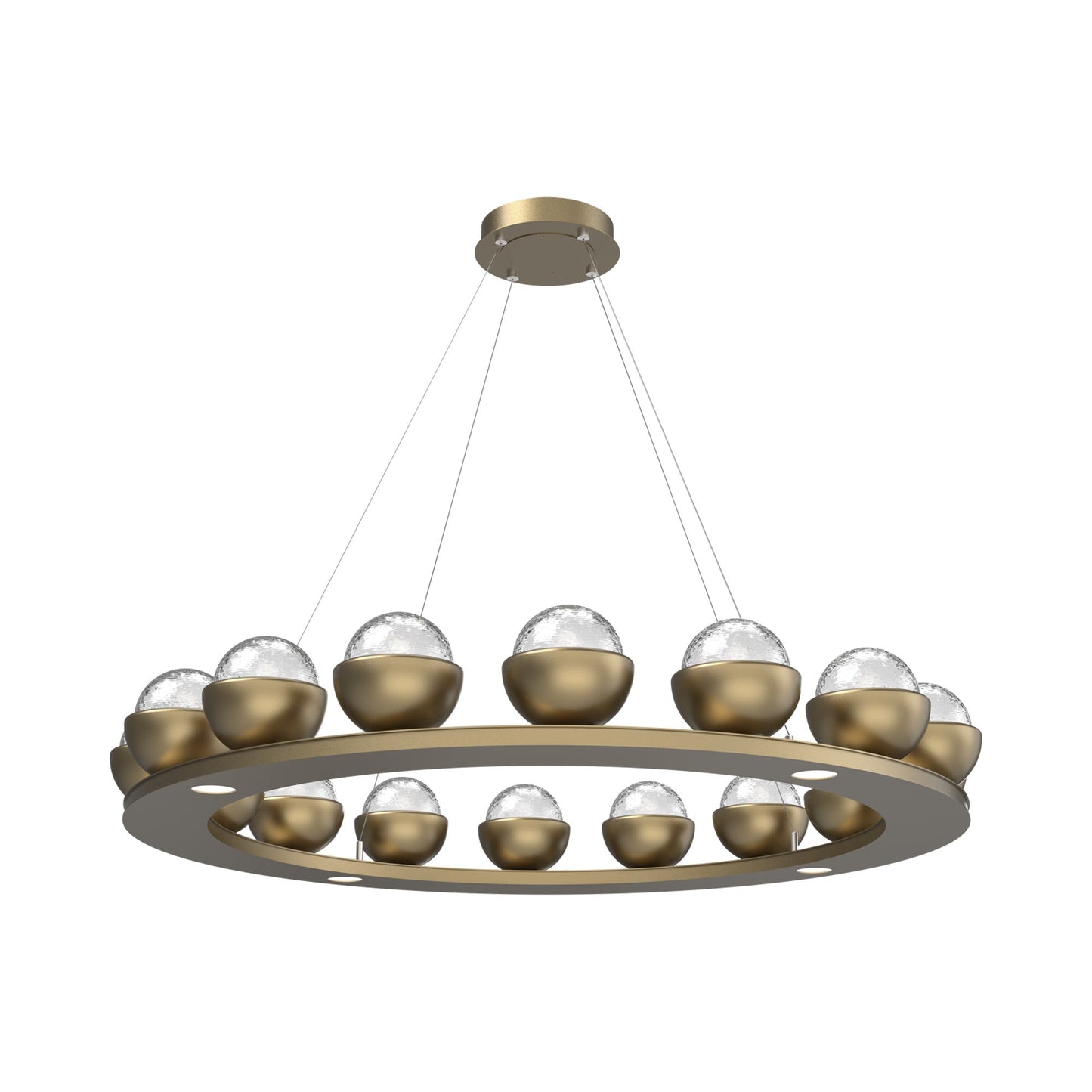 Cabochon Ring Clear LED Chandelier in Gilded Brass/Matching Finish (46.8-Inch).