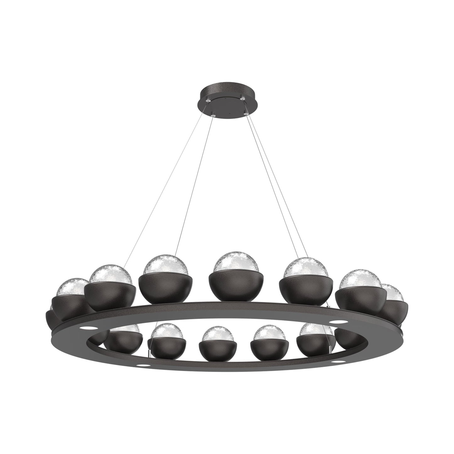 Cabochon Ring Clear LED Chandelier in Graphite/Matching Finish (46.8-Inch).