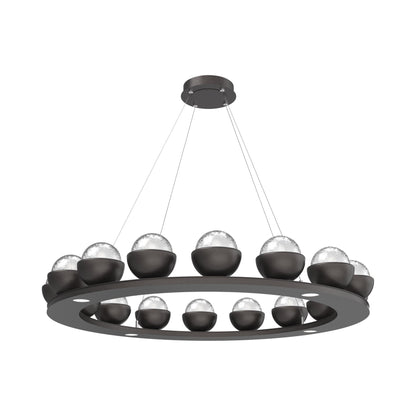 Cabochon Ring Clear LED Chandelier in Graphite/Matching Finish (46.8-Inch).