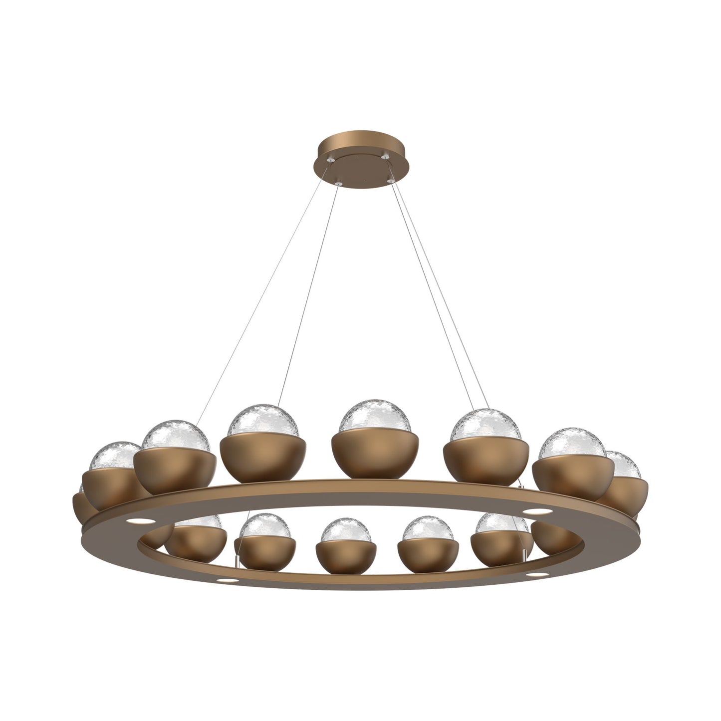 Cabochon Ring Clear LED Chandelier in Novel Brass/Matching Finish (46.8-Inch).