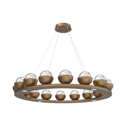 Cabochon Ring Clear LED Chandelier in Novel Brass/Matching Finish (46.8-Inch).
