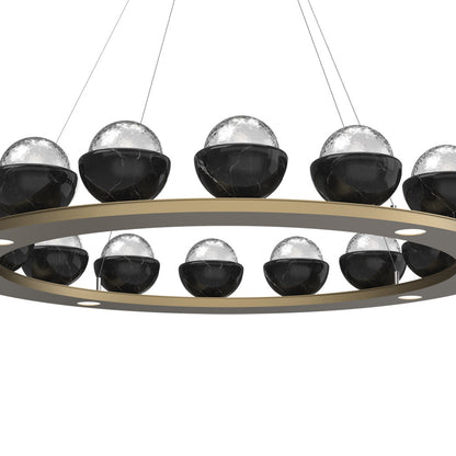 Cabochon Ring Clear LED Chandelier in Detail.