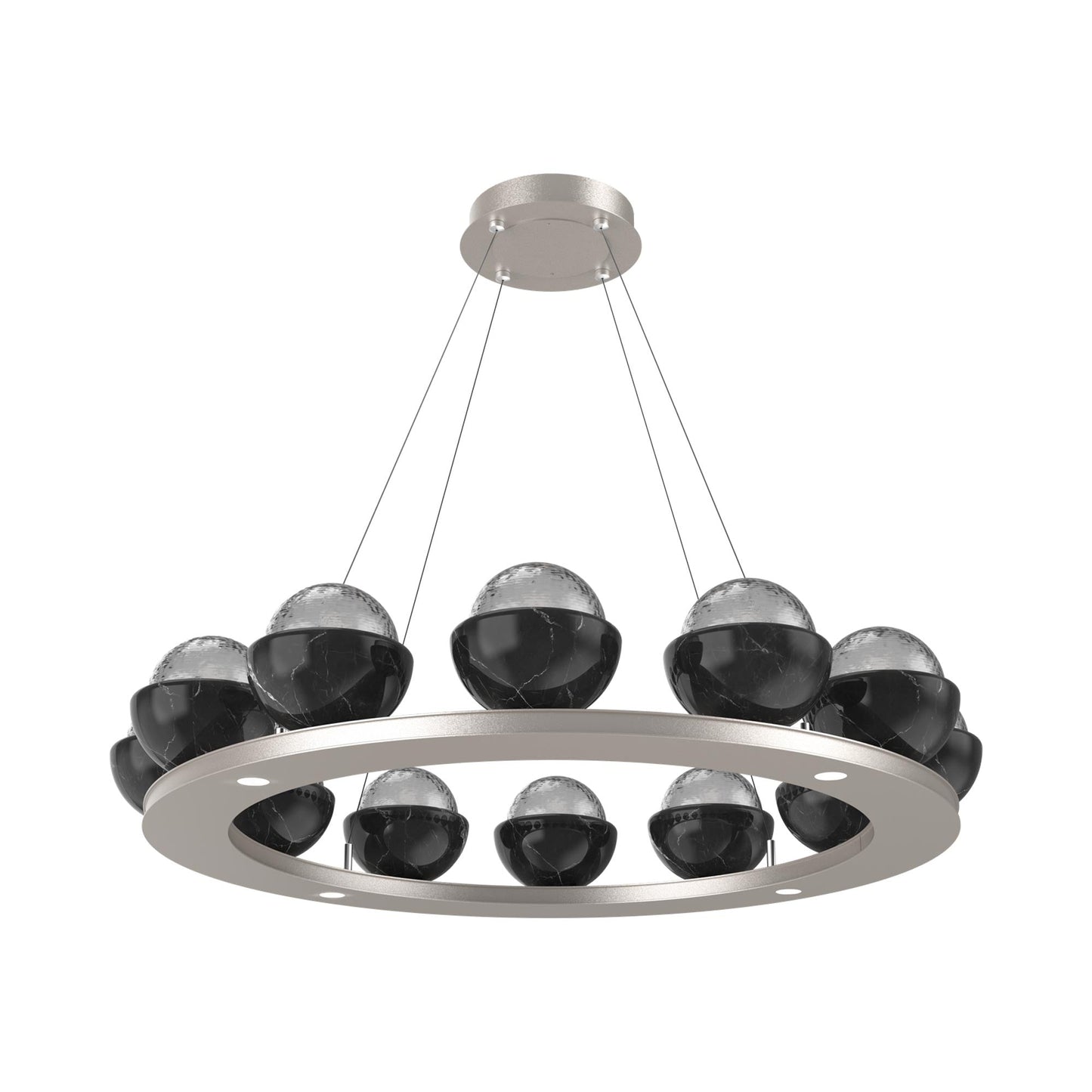 Cabochon Ring Smoke LED Chandelier.