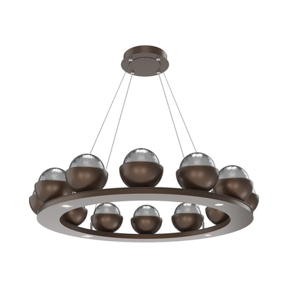 Cabochon Ring Smoke LED Chandelier in Burnished Bronze/Matching Finish (36.7-Inch).
