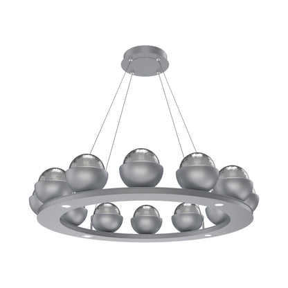 Cabochon Ring Smoke LED Chandelier in Classic Silver/Matching Finish (36.7-Inch).