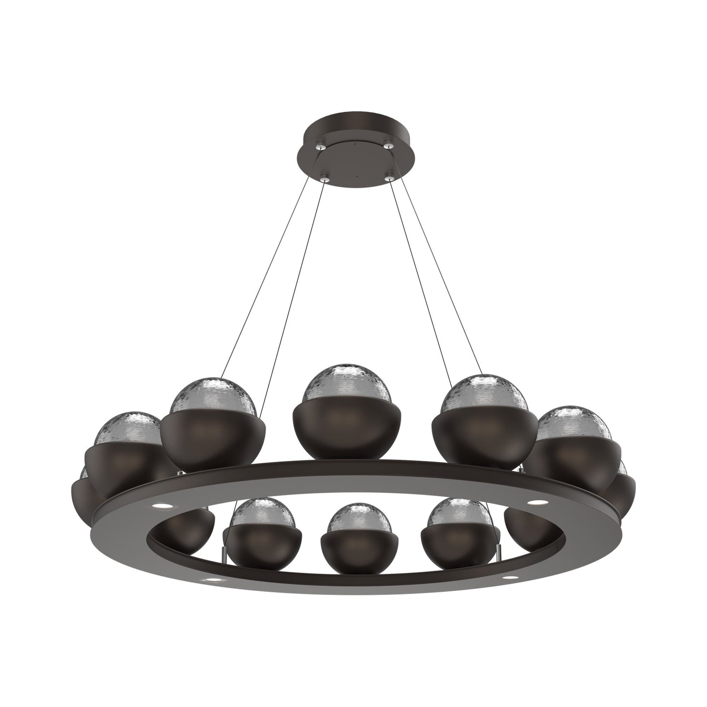 Cabochon Ring Smoke LED Chandelier in Flat Bronze/Matching Finish (36.7-Inch).