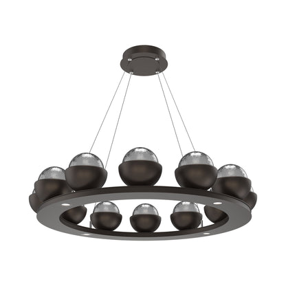 Cabochon Ring Smoke LED Chandelier in Flat Bronze/Matching Finish (36.7-Inch).