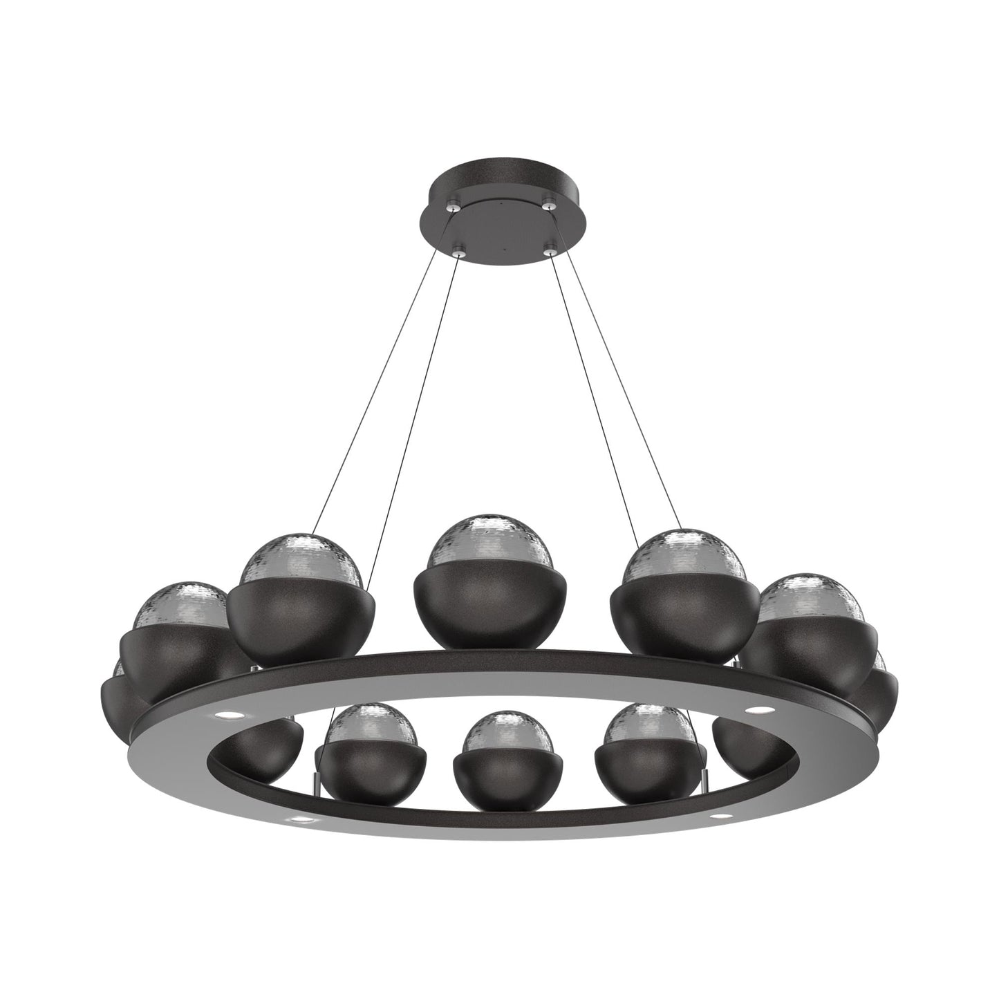 Cabochon Ring Smoke LED Chandelier in Graphite/Matching Finish (36.7-Inch).