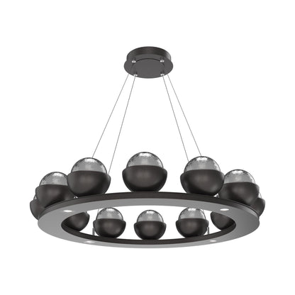 Cabochon Ring Smoke LED Chandelier in Graphite/Matching Finish (36.7-Inch).