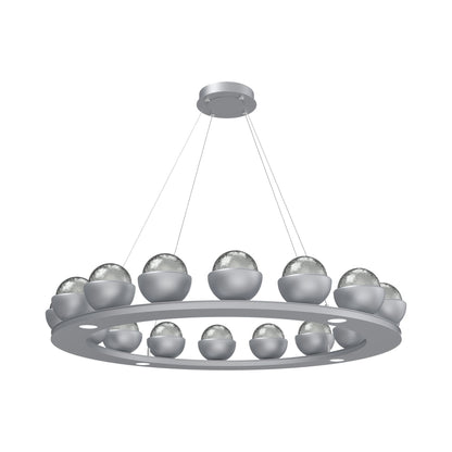 Cabochon Ring Smoke LED Chandelier in Classic Silver/Matching Finish (46.8-Inch).