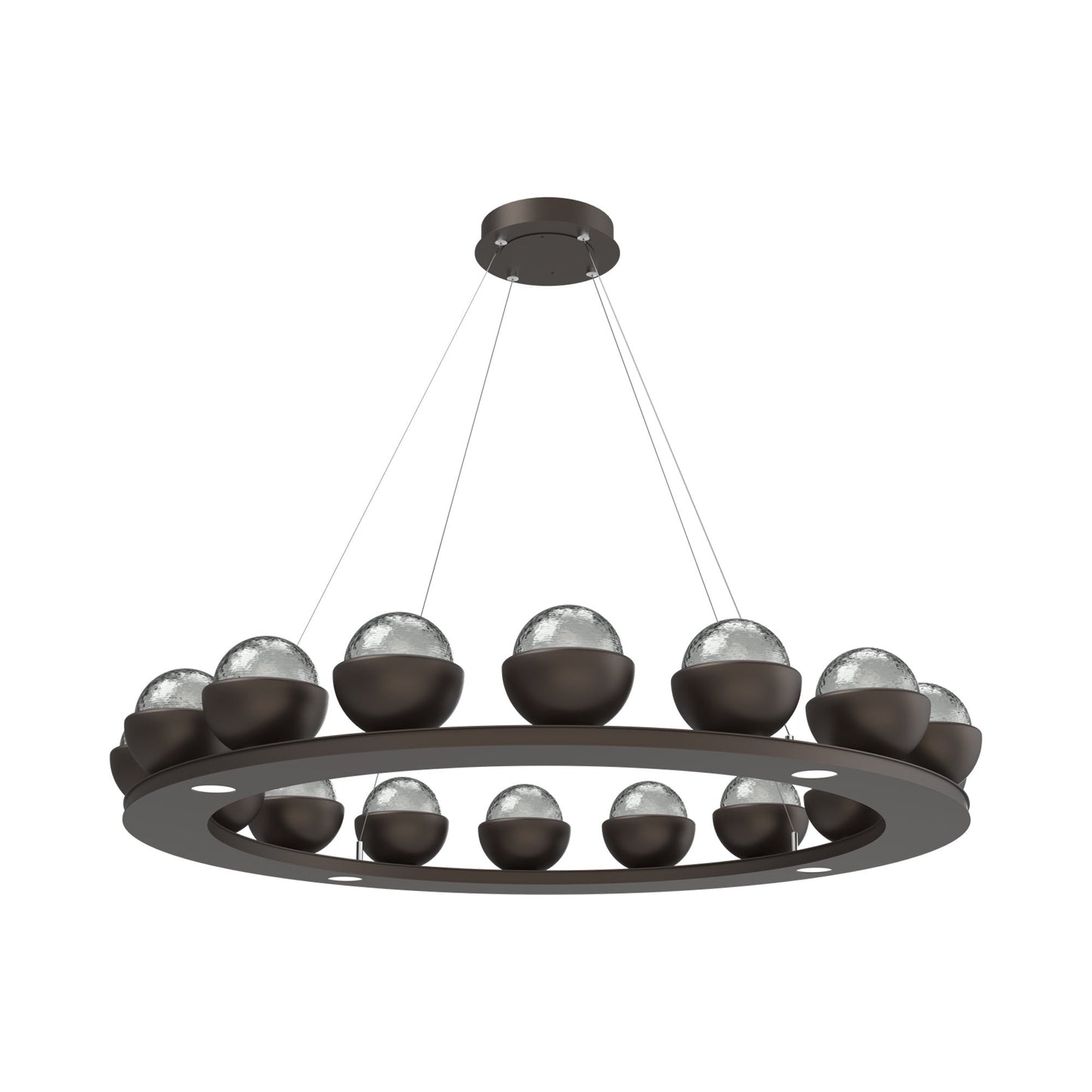 Cabochon Ring Smoke LED Chandelier in Flat Bronze/Matching Finish (46.8-Inch).