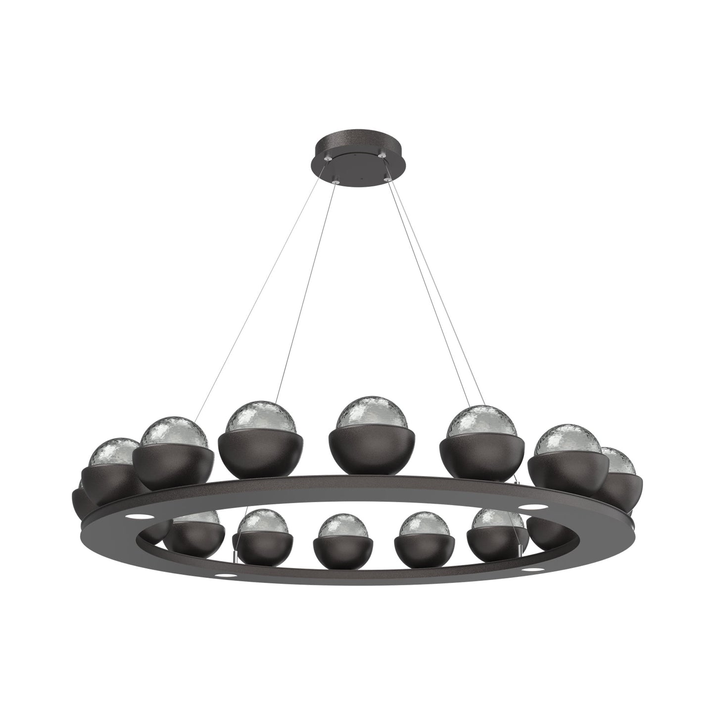 Cabochon Ring Smoke LED Chandelier in Graphite/Matching Finish (46.8-Inch).
