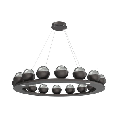 Cabochon Ring Smoke LED Chandelier in Graphite/Matching Finish (46.8-Inch).