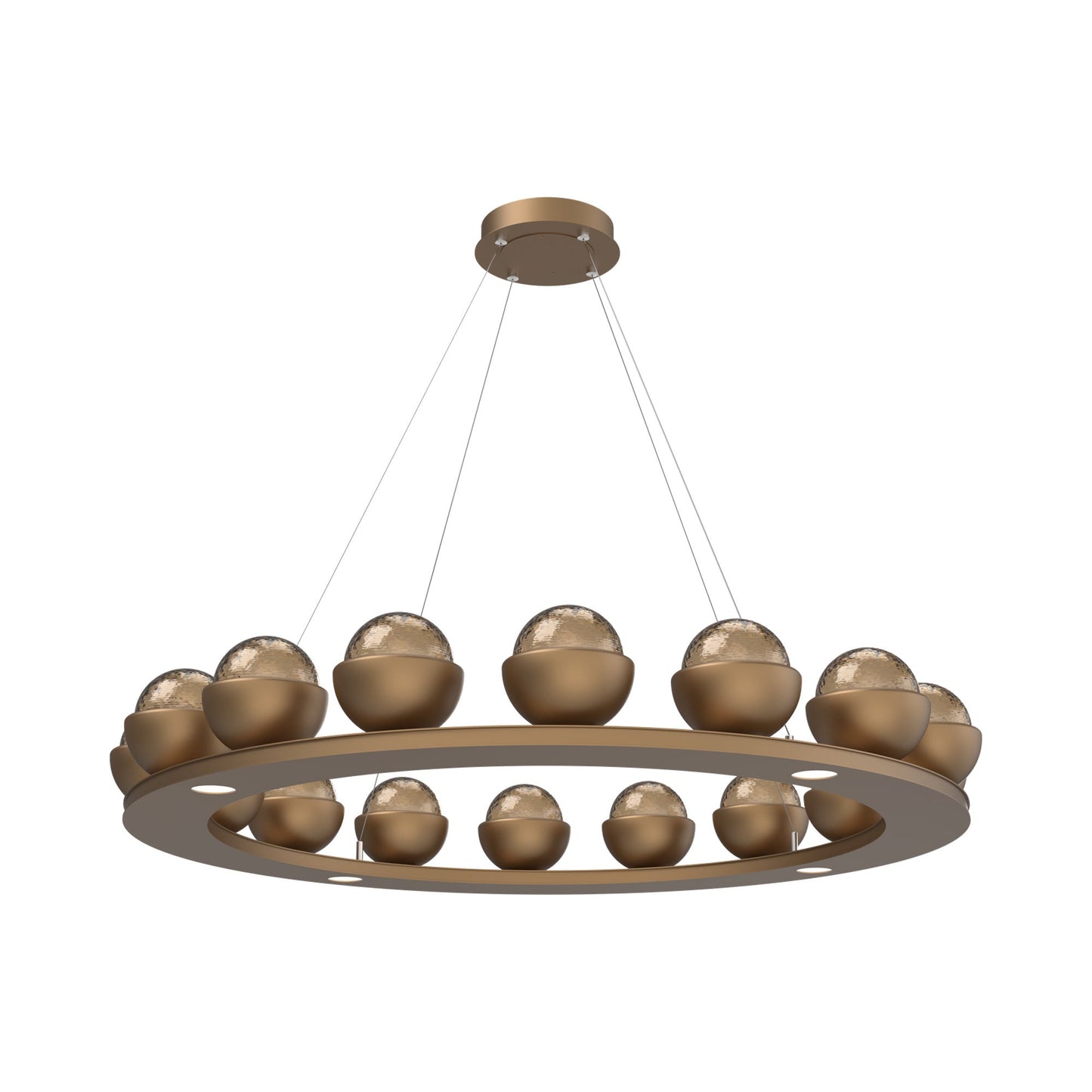 Cabochon Ring Smoke LED Chandelier in Novel Brass/Matching Finish (46.8-Inch).