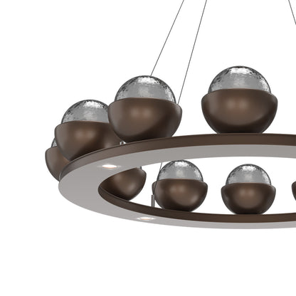 Cabochon Ring Smoke LED Chandelier in Detail.