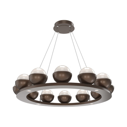 Cabochon Ring White LED Chandelier in Burnished Bronze/Matching Finish (36.7-Inch).