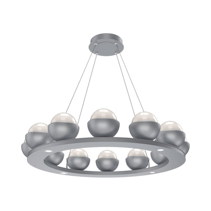 Cabochon Ring White LED Chandelier in Classic Silver/Matching Finish (36.7-Inch).
