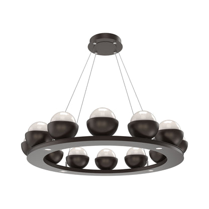 Cabochon Ring White LED Chandelier in Flat Bronze/Matching Finish (36.7-Inch).