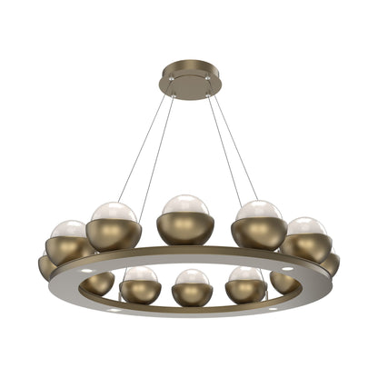 Cabochon Ring White LED Chandelier in Gilded Brass/Matching Finish (36.7-Inch).