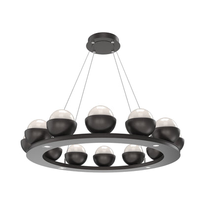 Cabochon Ring White LED Chandelier in Graphite/Matching Finish (36.7-Inch).